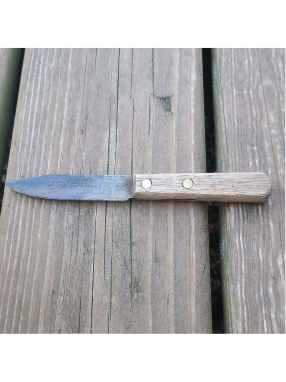Vintage Ontario Old Hickory Paring Knife 3.5" Blade Wood Handle